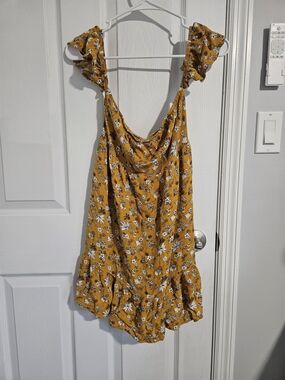 Target Mustard Floral Ruffle Dress